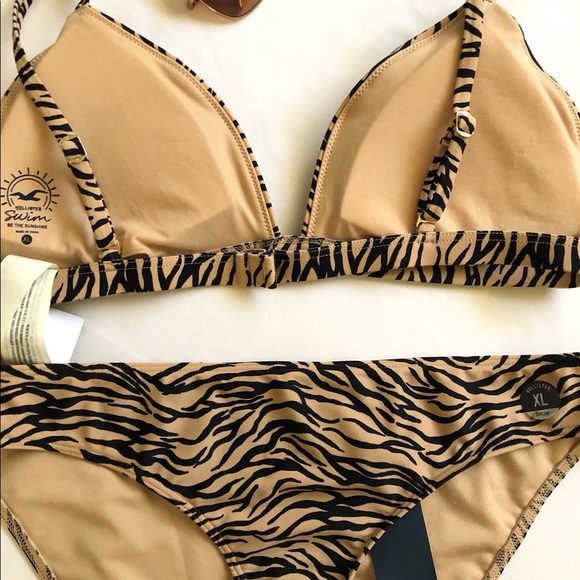Hollister animal print bikini black and tan XL - Picture 4 of 8